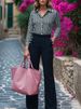 Women's Long Sleeved Shirt And High Waisted Slimming Trousers Two Piece Set - Fall Bestseller Casual Comfortable Amazon Fashion_ecoleips.com