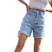 Women's Clothing New Denim Shorts Casual High Waist Loose Slim Pants_ecoleips.com
