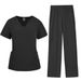 Women’s Clothing Meoexin Plus Size Washing Clothes Thin Quick Drying V Neck Straight Pants Female Nurse Uniform Nurse Uniform_ecoleips.com