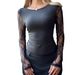 European American Cross-border 2026 Autumn New Lace Splicing Round-neck Slim-fit Versatile Top Women For Commuting And_ecoleips.com