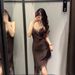 ZR Women's Fashion Cross-Border 2025 Silk Texture Sexy Lace Asymmetrical Strap Dress 5919200_ecoleips.com