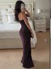 Mozision Deep V Neck Backless Sexy Maxi Dress Women Elegant Halter Sleeveless High Waist Pleated Split Club Party Long Dresses_ecoleips.com