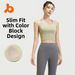 Juyitang Women's Color Block Yoga Sports Suit Fitness Push Up Vest And Pants Two Piece Set Shockproof New_ecoleips.com