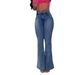 Women's Clothing Spring New Washed Jeans Women's Slim High Waist Flared Pants_ecoleips.com