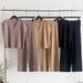 Women's Solid Color Knitted Sleeveless Vest And Wide Leg Trousers Set Casual Fashion Two-Piece Outfit European American Style_ecoleips.com
