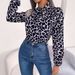Instagram-style Real Shot Of 2026 Spring-summer Elegant Color-blocked Tie-dye Lantern Sleeve Chiffon Blouse._ecoleips.com