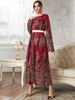 Modest Abaya Dress/Muslim Dress Women Elegant Set - Spring/Summer Lace Embroidered Open Front Maxi Dress With Matching Kimono(S-XL)_ecoleips.com
