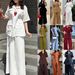 Women's Clothing Short Sleeved Workwear Style Suits For Women Style Wide Leg Pants Cotton And Linen Waist 2 Piece Set_ecoleips.com