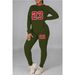 Women's Clothing Large size fat woman autumn and winter women's clothing printed personality casual two piece suit_ecoleips.com