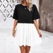 DiYun European And American Women's Clothing 2024 Spring/Summer Elegant Short-Sleeve Patchwork Dress_ecoleips.com