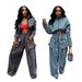 Women's Clothing Fashion Loose Casual Short Jacket Wide Leg Trousers Denim Suit Women's Two Piece Suit_ecoleips.com