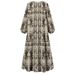 Women's Clothing Modest Abaya Dress Fashionable Casual Loose Modest Floral Print Kaftan Dress – Loose Fit Long Sleeve Abaya (Navy, Beige, S-XXL)_ecoleips.com