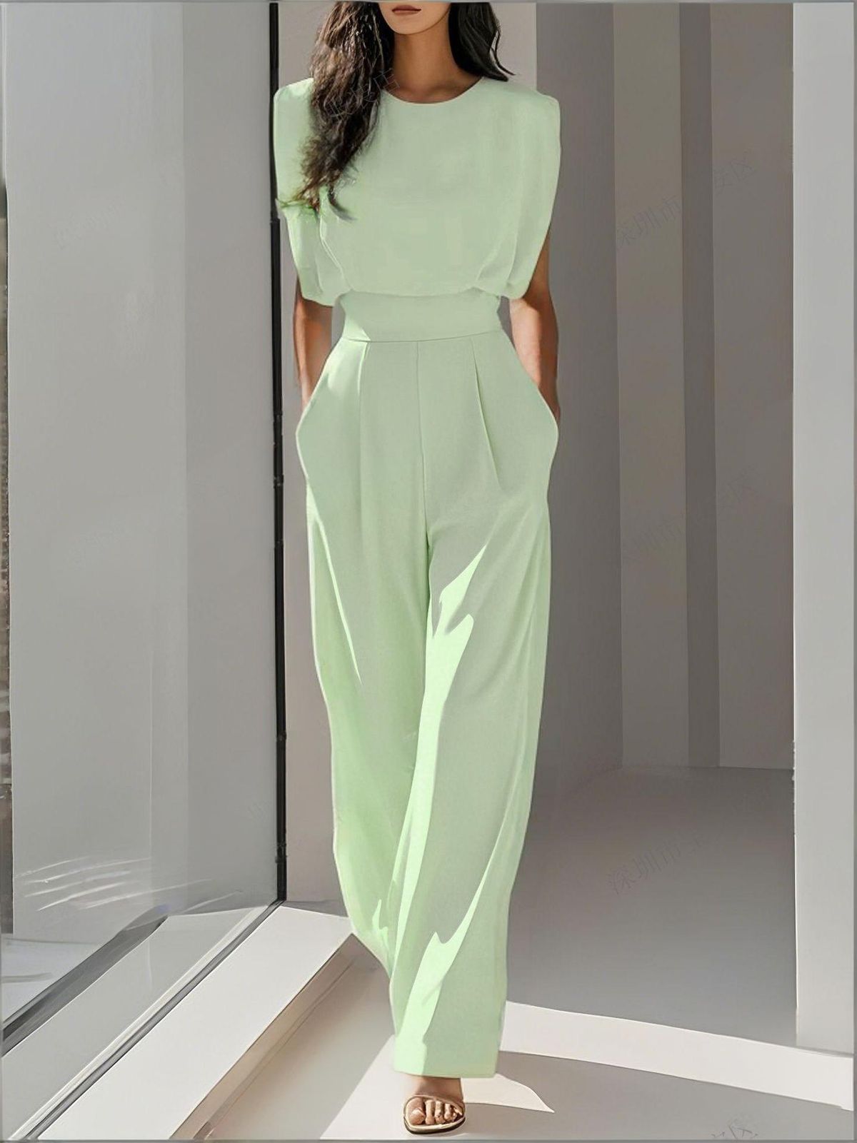 Women's Clothing Women's Royal Sister Style Slim Jumpsuit Fashion Solid Color Waist Summer Capable Temperament_ecoleips.com