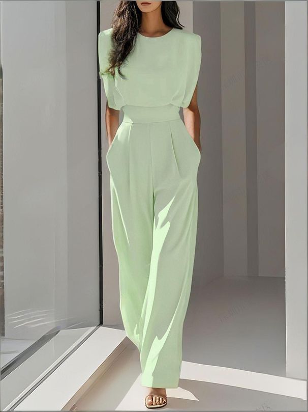 Women's Clothing Women's Royal Sister Style Slim Jumpsuit Fashion Solid Color Waist Summer Capable Temperament_ecoleips.com