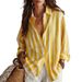 Women's Oversized Striped Shirt - Flowy Long Sleeve Blouse With Lapel Collar For Work & Weekend (S-XXL, 3 Colors)_ecoleips.com