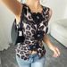 Women's Clothing Ladies Versatile Bow Tie Three Dimensional Flower Belt Diamond Pleated Leopard Print Sleeveless Vest_ecoleips.com
