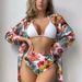 Women's Clothing Printed Bikini Swimsuit Women's Three Piece Suit_ecoleips.com