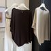Korean Style Women's Off-Shoulder Knit Top Summer New Irregular Batwing Sleeve Loose Fit Slimming Short Sleeve T-Shirt_ecoleips.com
