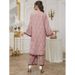 ZTY-121 Muslim Autumn Winter New Casual Women's V-neck Printed Sleeve Long Pants Set_ecoleips.com