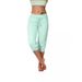 Cross-border Foreign Trade Women's Knitted Three-quarter Tight-fitting Elastic Waist Drawstring Pocket Spor Casual_ecoleips.com