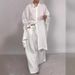Women's Clothing New Style Casual Loose Solid Color Shirt Suit Wide Leg Pants Two Piece Set_ecoleips.com