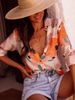 Women's Clothing Temperament Leisure Summer New Long Sleeved Printed Lapel Shirt Leisure Vacation Ladies Shirt Large Size_ecoleips.com