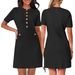2026 Women French Retro Dress, Elegant Slim Fit Button Design Commute Fashion Dress_ecoleips.com