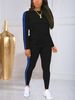 Aria Basics Aria Basics European American Cross-border Independent Website Casual Sports Suit, Women's Round-neck Long-sleeve Striped Top And_ecoleips.com