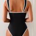 Women's One-Piece Swimsuit – Sexy & Sporty Monochrome Design For Swimming & Beach Tummy-Control Fit_ecoleips.com