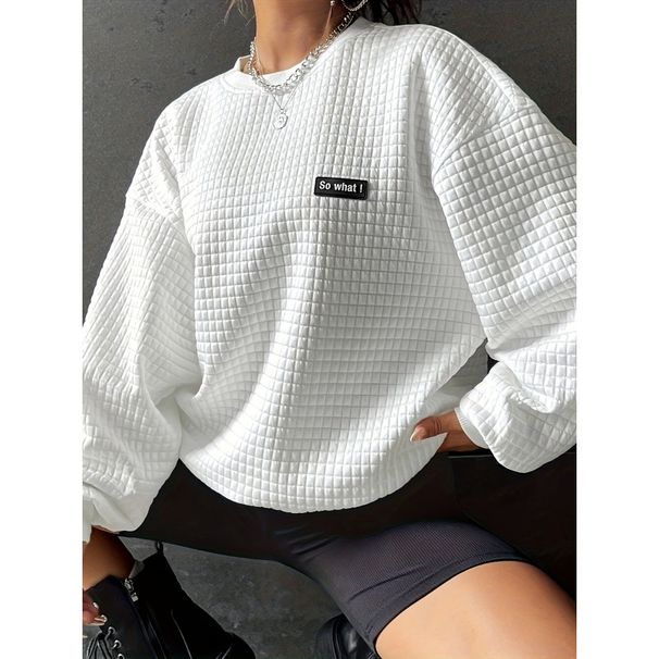 Women's Autumn And Winter Letter-Tipped American Round-Neck Ribbed Mid-Shoulder Sweatshirt_ecoleips.com