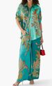 Women's Clothing Fashion Satin Floral Print Casual Long Sleeved Tie Suit_ecoleips.com