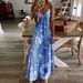 Women's Clothing American Style Summer Dress Digital Print Suspender V Neck Sleeveless Long Dress_ecoleips.com