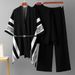 Women's European American Style Knitted Three Piece Set Jacquard Shawl Top Loose Wide Leg Pants Simple Casual Spring Autumn Suit_ecoleips.com