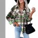 Women's Clothing 2025 Autumn Winter New Plaid Shirt Wool Flannel Button-Up Coat_ecoleips.com
