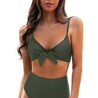 Women's Clothing New Women's Bow High Waist Bikini Two Piece Suit_ecoleips.com