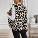 Women's Leopard Print Vest Autumn Winter Fashion Outerwear With Buttons Plush Material_ecoleips.com