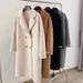 "Double-Faced Wool Cashmere Coat – Mid-Length Audrey Hepburn Style Overcoat, Drop Shoulder Winter Coat For Women"_ecoleips.com
