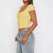 Y2K Basic Tee For Women – Sexy Cropped Short Sleeve T-Shirt, U-Neck Casual Top For Summer, Streetwear & Sweet Style_ecoleips.com