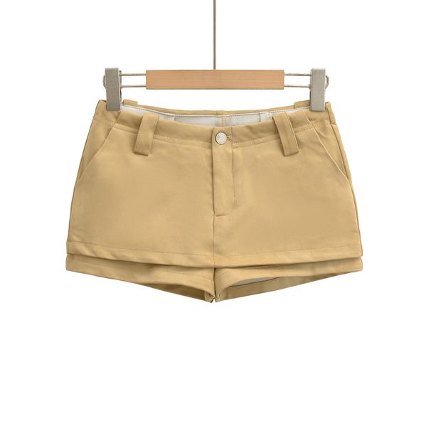 Women's Suede Mini Skirt – Retro Low Waist Bodycon Pants, Thickened Autumn/Winter Slim Fit Skirt (Brown, Khaki)_ecoleips.com
