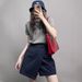 Irregular Workwear Half Skirt Pants Summer Thin High Waist Slimming Plus Size Sister Pear Shape Body A-line Shorts_ecoleips.com