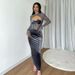 Women's Clothing autumn women's new plush mesh splicing nightclub style hollow long skirt slim dress_ecoleips.com