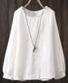 Plus Size Women's Long Sleeve Casual Shirt – Oversized Relaxed Fit Solid Color Blouse, Comfortable & Stylish_ecoleips.com