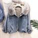 Stylish Winter Hooded Fleece-Lined Denim Jacket For Women - Cozy Short Padded Coat With Sherpa Lining (Pink, Gray, White)_ecoleips.com