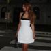 European And American Women's Fashion Color-blocking Halter Neck Tie-waist A-line Elegant Sexy Short Skirt_ecoleips.com