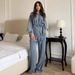 Women's Autumn Winter Fashion Shirt Temperament Button Tie Loose Coat Denim Suit European American Style Muslim Clothing_ecoleips.com