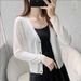 Summer Ice Silk Three-Quarter Sleeve Short Knitted Cardigan For Women Ultra-Thin Outerwear Shawl Air Conditioning Shirt_ecoleips.com