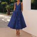 2026 European And American Women's Dress Banquet Evening Dress Sleeveless Vest V-neck Digital Printed Dress_ecoleips.com