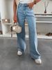 European And American Nostalgic Light Colored Elastic High Waist Loose Retro Wide Leg Denim Trousers_ecoleips.com
