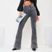 Women's Flared Jeans - High Waist Stretch Denim Pants For Casual & Office Wear (Grey, Sizes 25-32) Functional Details_ecoleips.com