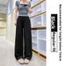 Women's High Waist Wide Leg Pants Linen-Blend Summer Breathable Comfort Straight Leg Trousers_ecoleips.com